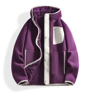 Nouvelle veste polaire épaisse double face YZ pour homme et <span class=keywords><strong>femme</strong></span>, style couple, avec capuche en sherpa, idéale pour le cyclisme - Product Image 2