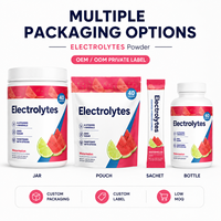 Poudre d'électrolytes en sachets individuels, sans sucre, végétalien, étiquette propre, OEM ODM, marque privée, saveur personnalisée, fournisseur d'usine, MOQ, riche en protéines
