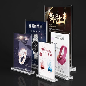 Customizedhotel nhà hàng đơn chủ đứng áp phích rượu vang giá danh sách quảng cáo Máy tính để bàn Acrylic hiển thị đứng - Product Image 5