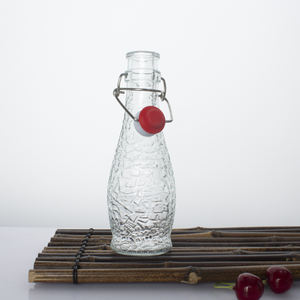 شفافةبيع بالجملة تشقق يتوهم أرجوحة أعلى زجاجة زجاجية بأغطية علوي قلاب مشروبات زجاجية/أرجوحة حليب- - Product Image 5