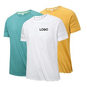 Dropshipping atletik yüksek kalite 100% Polyester düzenli Fit spor giyim Tee kollu erkek eğitim T-shirt Set - Product Image 4