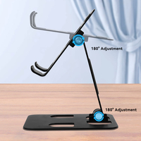 Support de téléphone pliable réglable en alliage d'aluminium Support pour tableau de bord Mobile/tablette avec support flexible