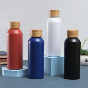 Bouteille d'eau en acier inoxydable EcoFlow 500 ml, isolée sous vide avec couvercle en bambou, pour le sport, les voyages, l'extérieur, bouteilles scellées sous vide - Product Image 2