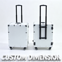 Valise de transport en aluminium argenté avec 4 roulettes pivotantes, roulettes à frein et poignée télescopique, valise vide à roulettes pour mousse personnalisée