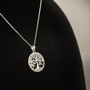 Joyería fina de Plata de Ley 925, collar de diamante de Moissanite VVS de árbol de Cabala Unisex inspirado en el judaísmo - Product Image 5