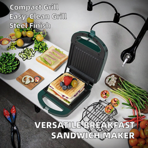 La más nueva prensa eléctrica Panini para el hogar y el exterior, <span class=keywords><strong>sandwichera</strong></span> para desayuno, máquina Panini con para tostadores - Product Image 2