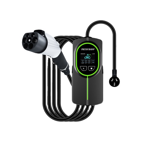 Portable 32A 7kw Level 2 Car Battery Charger Fast Home Charging Station Pile for EV Tesla Gen3 USA Version Pickup Truck Bed