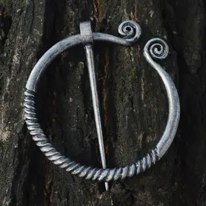 Penannular Alloy Bros Syal Sweater Pin Viking Pin Lingkaran Berbentuk Perhiasan Viking Antik