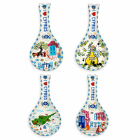 Repose-cuillère en mélamine 3D gaufrée, 10,5x24cm, souvenir méditerranéen, support à cuillère de cuisine, cadeau touristique personnalisé, vente en gros