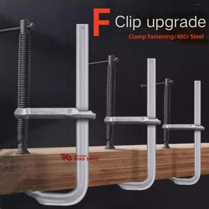 Morsetti a F per Impieghi Gravosi con Profondità Gola 80 mm, a Cricchetto su Guida e Sgancio Rapido per Strumenti di Lavorazione del Legno - Fissaggio Manuale con Clip a F in Acciaio/Metallo - Product Image 5