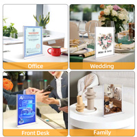 Support de signe acrylique vertical A4 présentoir en plastique transparent en forme de T double face support de signe de table transparent adapté au magasin de bureau