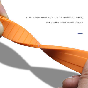 Correa de reloj con hebilla plegable de interfaz curva de caucho natural naranja de 21 mm Trabajo * Slough <span class=keywords><strong>Explorere</strong></span> II Special - Product Image 2