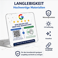 Carte NFC Google Review avec code QR allemand, plaque autocollante en acrylique pour demandes de commentaires clients, idéale pour restaurants et commerces de détail
