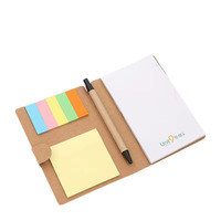 Carnet à spirales personnalisé avec couverture en papier kraft, stylo et notes adhésives A5/A6, cadeau promotionnel