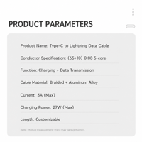 Kabel Pengisian Cepat PD 27W Tipe C ke 8 Pin, Kabel Pengisi Daya Cepat Ponsel, Kabel Daya Flash, Kabel Sinkronisasi Data