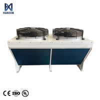 Condenseur sec en forme de V à refroidissement par air, serpentin en cuivre, ailettes en aluminium hydrophiles avec 2 ventilateurs pour chiller HVAC et chambre froide