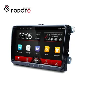 Podofo安卓双Din 9 "1 + 16GB汽车立体声放射自显影，带蓝牙无线全球定位系统通用串行总线，适用于大众/斯柯达/马球