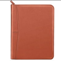 Porte-documents A4 en similicuir PVC avec fermeture éclair et logo personnalisé en relief, organiseur de carnet professionnel à feuilles mobiles