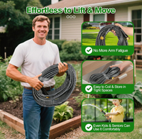 Tuyau d'arrosage de jardin en TPU non extensible de 75 pieds, léger, flexible, plat, anti-plis, résistant aux éclats, haute pression 600 PSI, pour extérieur, camping-car et voiture