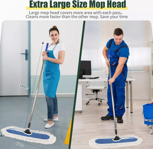 Industrial Heavy Duty Basketball Court <strong>Floor</strong> <strong>Mop</strong> Blue Flat Cotton <strong>Mop</strong> for Hospital Warehouse Hotel Cleaning - Product Image 5