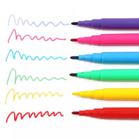 Marqueurs de peinture Foska aux couleurs vives, qualité supérieure, 12 couleurs, pointe fine, lavables, avec sac de transport en PVC durable et pratique