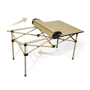 Table de camp pliante en acier au carbone portable personnalisée avec chevalets Table à manger de pique-nique pour 4-8 personnes pour le camping en plein air - Product Image 5