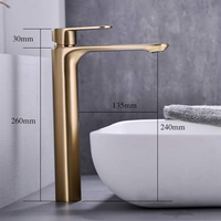 Robinet de lavabo Purorigin à capteur tactile, moderne, poli, en acier inoxydable, monocommande, avec cartouche céramique, pour salle de bain d'hôtel
