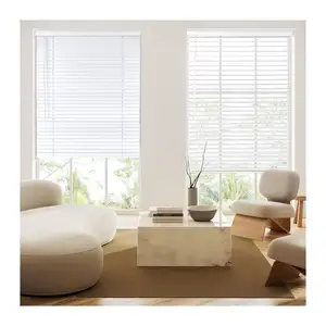 High quality smooth cordless control waterproof wooden shutter blinds for window