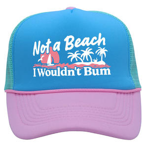 Not A Beach I Wouldn't Bum Creative Funny Palm Tree Printing Summer Vacation Wear Meshed Back Beach Bum Gorra <span class=keywords><strong>de</strong></span> béisbol Gorra <span class=keywords><strong>de</strong></span> camionero - Product Image 4