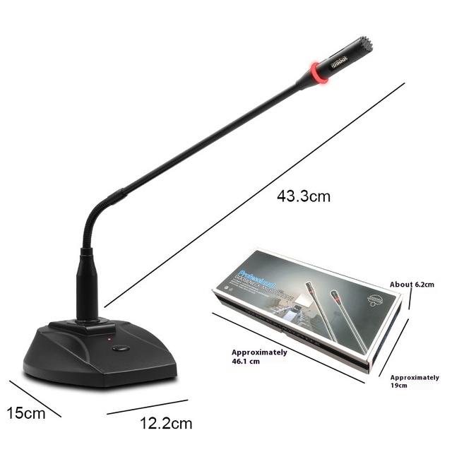 Professional Gooseneck Wired Conference Microphone Cardioid Polar Desktop Computer Amplifier for Meeting Broadcast Speech