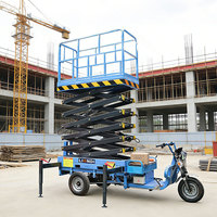 Nouvelle arrivée en stock : Plateforme élévatrice à ciseaux mobile électrique hydraulique à trois roues, capacité 500 kg, usage intensif