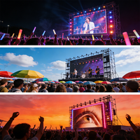 Pantalla LED para Interiores y Exteriores, Fondo de Escenario, Video Wall LED, Sistema Completo, Paneles LED con Empalme sin Costuras P2.6 P2.9