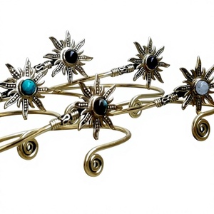 2020 Venta caliente brazalete en forma de sol brazalete de latón ajustable diamante piedra preciosa moda clave número patrón boda fiesta regalo - Product Image 2