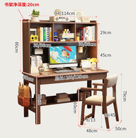 Bureau d'étude en bois massif avec étagère supérieure, panneau perforé et étagères de rangement, table d'ordinateur pour bureau à domicile, vente en gros pour chambre et appartement
