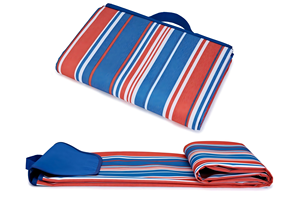 Red and Blue Stripes Outdoor Picnic Blankets <b>Mat</b> Extra <b>Large</b> Waterproof Sand Proof Camping Blankets Lightweight Travel Blanket - Product Image 6