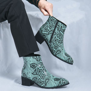 Bottes Chelsea en cuir à bout pointu pour homme, grande taille 38-46, en coton pour l'hiver, utilisables en été et en hiver, bottes de neige <span class=keywords><strong>serpent</strong></span> - Product Image 4