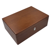 Boîte de rangement pour montres en bois de cerisier massif de luxe, design personnalisé, avec serrure à clé argentée et charnières