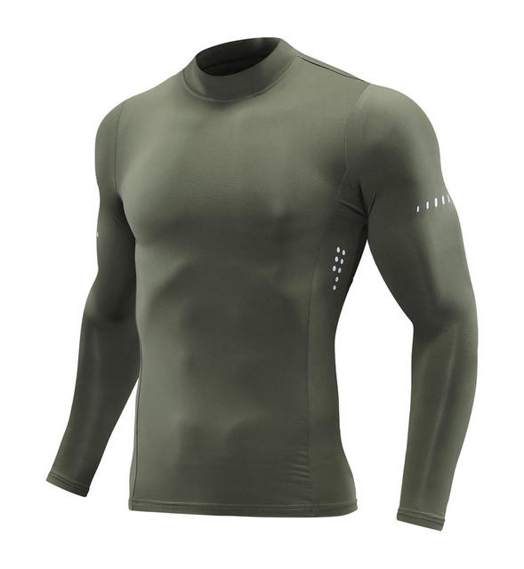 Compression T-shirt Custom Logo Long Sleeve Quick Drying Basketball Running Training Clothes Base Layer Men Gym Shirts