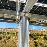 Structure de support photovoltaïque en aluminium à grande résistance au vent (charge de vent de 60 km/h) pour installation au sol agricole