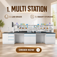 Banc de laboratoire moderne avec armoires de rangement pour laboratoire chimique