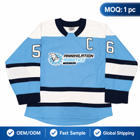 Maillots de hockey sur glace sublimés personnalisés en gros, uniformes d'équipe de hockey pour jeunes, maillots de hockey coupe gardien de but