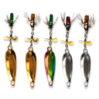 SEASKY Leurre de pêche à la mouche 7,3g 75mm, Cuillère spirale scintillante, Appât attrayant pour moucherons et moustiques, Boîte à hameçons, pour poissons d'eau douce et truites