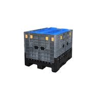 1140*980*730mm Protection contre l'eau/la saleté Caisse pliable Poubelle en plastique avec couvercle