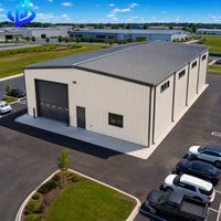 Bâtiment préfabriqué moderne en structure acier, idéal pour atelier, entrepôt, garage ou abri, avec garantie d'un an - Vente chaude