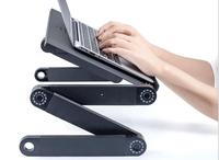 Support pour ordinateur portable en aluminium réglable à 360°, pliable, ergonomique, avec ventilateur de refroidissement et tapis de souris pour lit, canapé, bureau