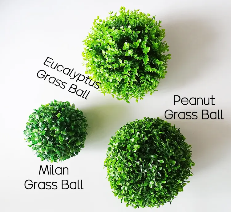 Greenery Artificial Plastic Hanging Plant Topiary Decorative Balls Potted Milan Leave Grass Ball Bonsai for Garden Wedding