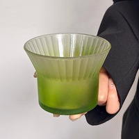 Tasse à café en verre à dégradé de couleur personnalisée, verre à boisson froide, tasse à thé, rayures verticales, tasse à latte pour un usage domestique