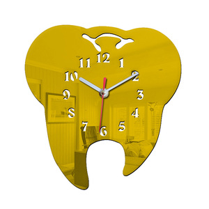 Horloge murale décorative en acrylique noir motif dentaire pour école et maison – Horloge de dentiste - Product Image 3