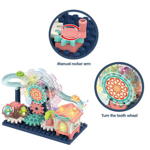 Circuit automobile à assembler soi-même, jouet éducatif pour enfants en bas âge, blocs de construction, rails et roues électriques, parfait pour l'éducation précoce des petits - Product Image 3