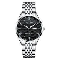 Montre automatique Guanqin GJ16183-HD en acier inoxydable, étanche, avec phases de lune et cadran ajouré, pour loisirs